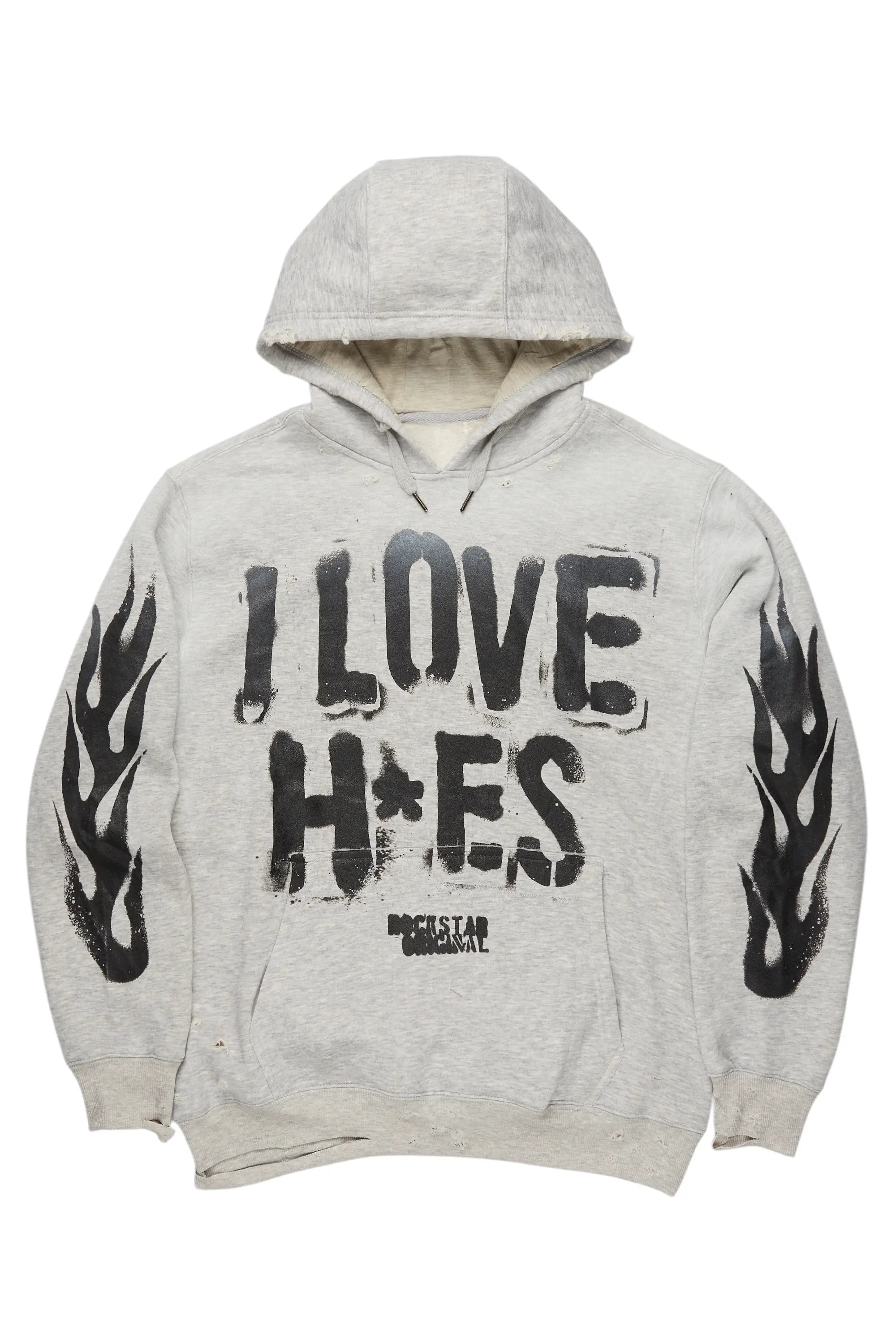 Banyan Heather Grey Distressed Graphic Hoodie - image 1