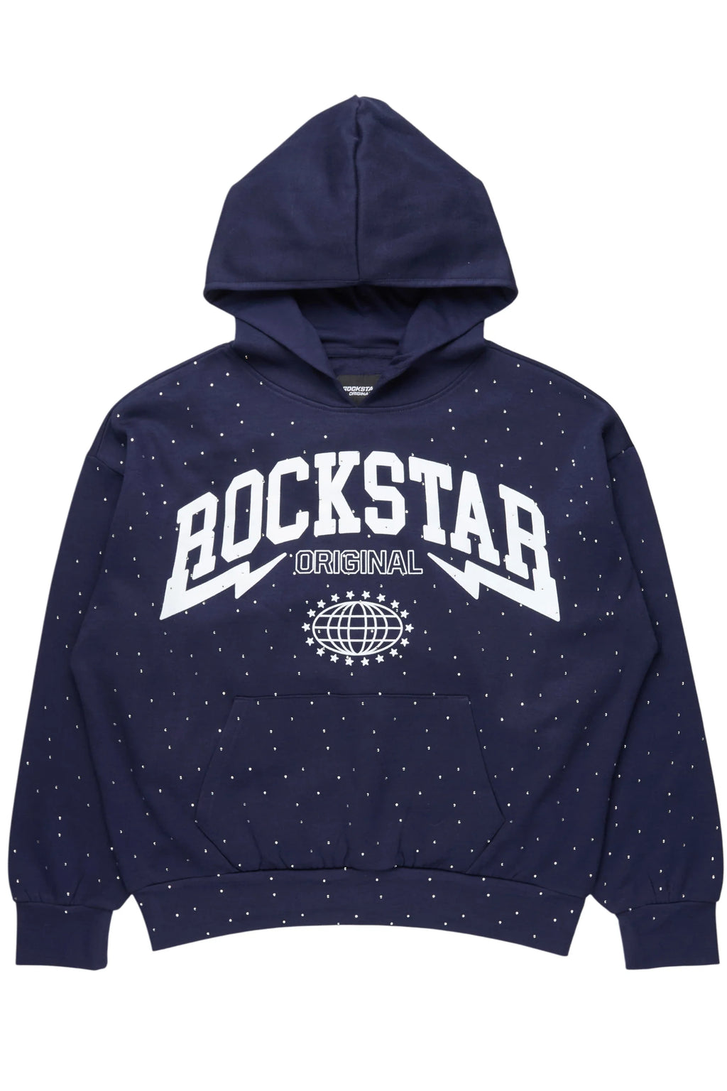 Stori Navy Rhinestone Graphic Hoodie - image 1