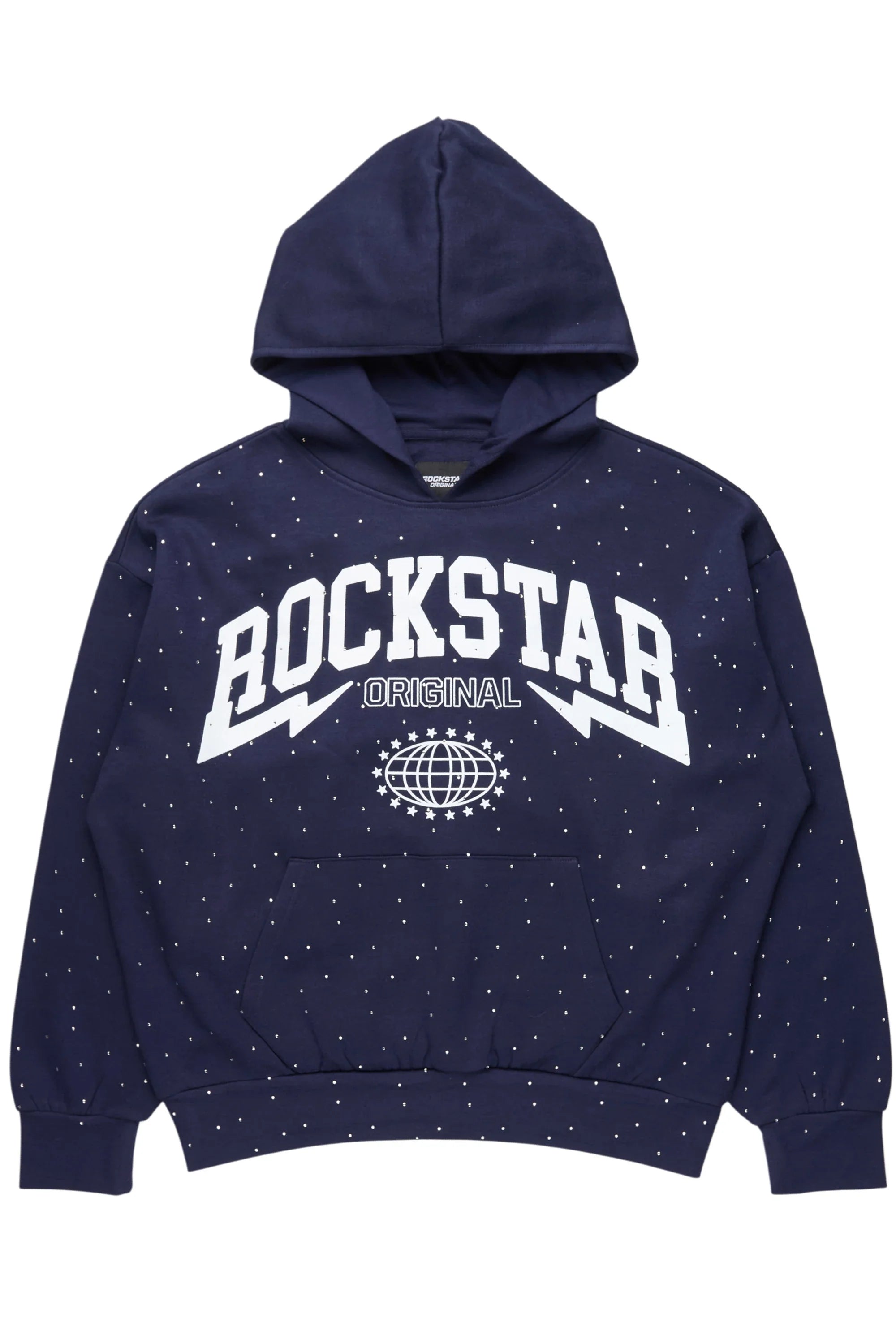 Stori Navy Rhinestone Graphic Hoodie - image 1