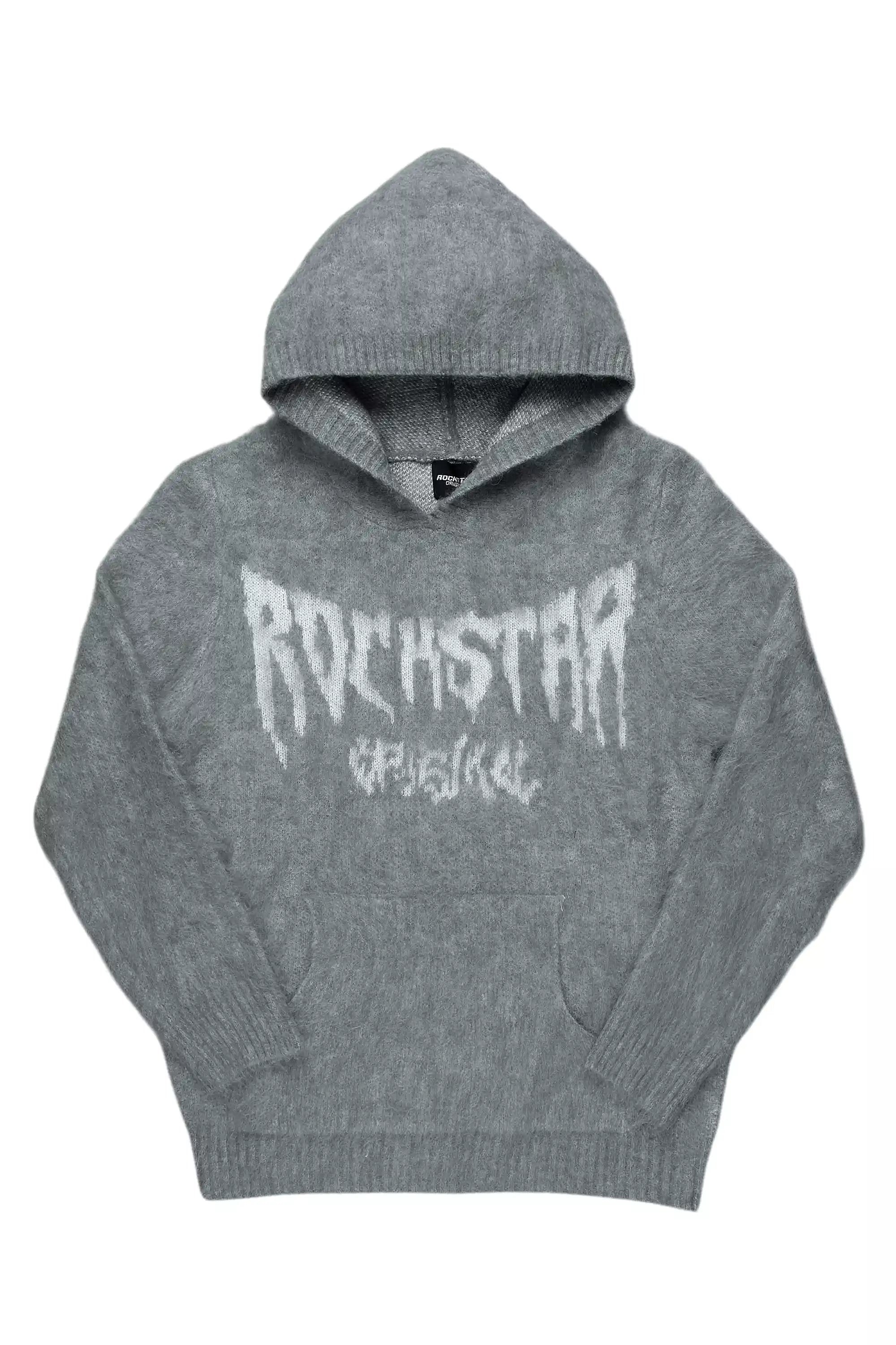 Andros Grey Graphic Knitted Hoodie - image 1