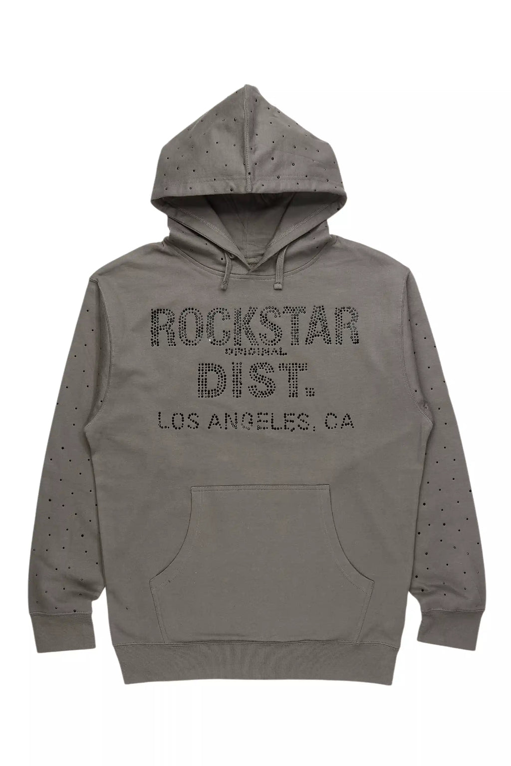Thryll Heather Grey/Black Rhinestone Graphic Hoodie - image 1