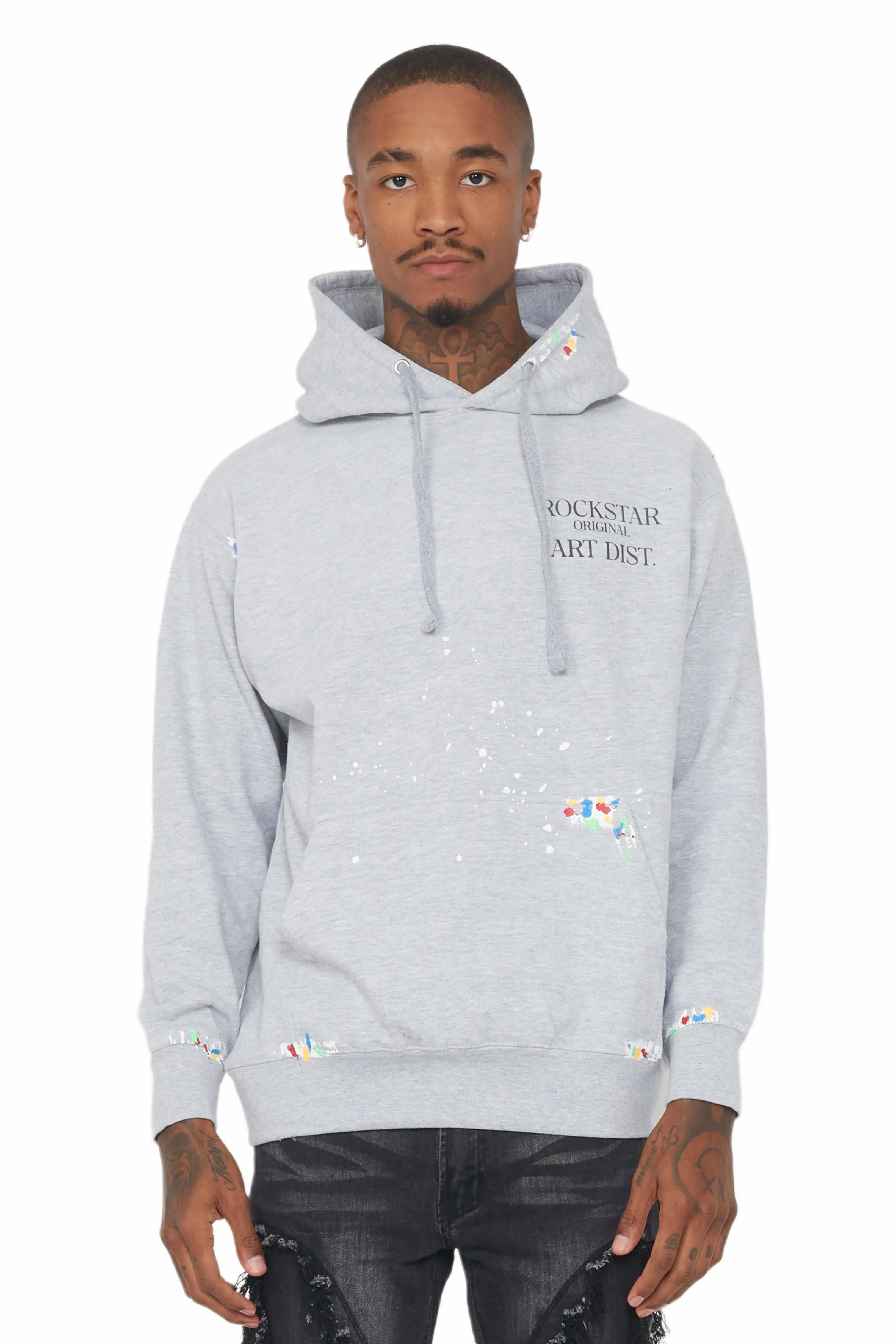 Rockstar Art Dist. Grey Graphic Hoodie - image 2