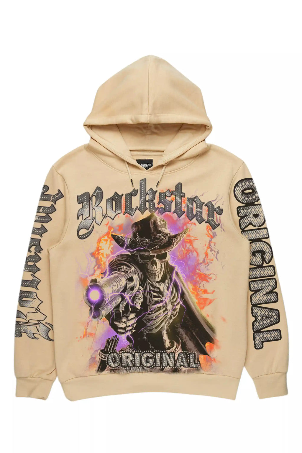 Bixner Beige Rhinestone Oversized Hoodie - image 2