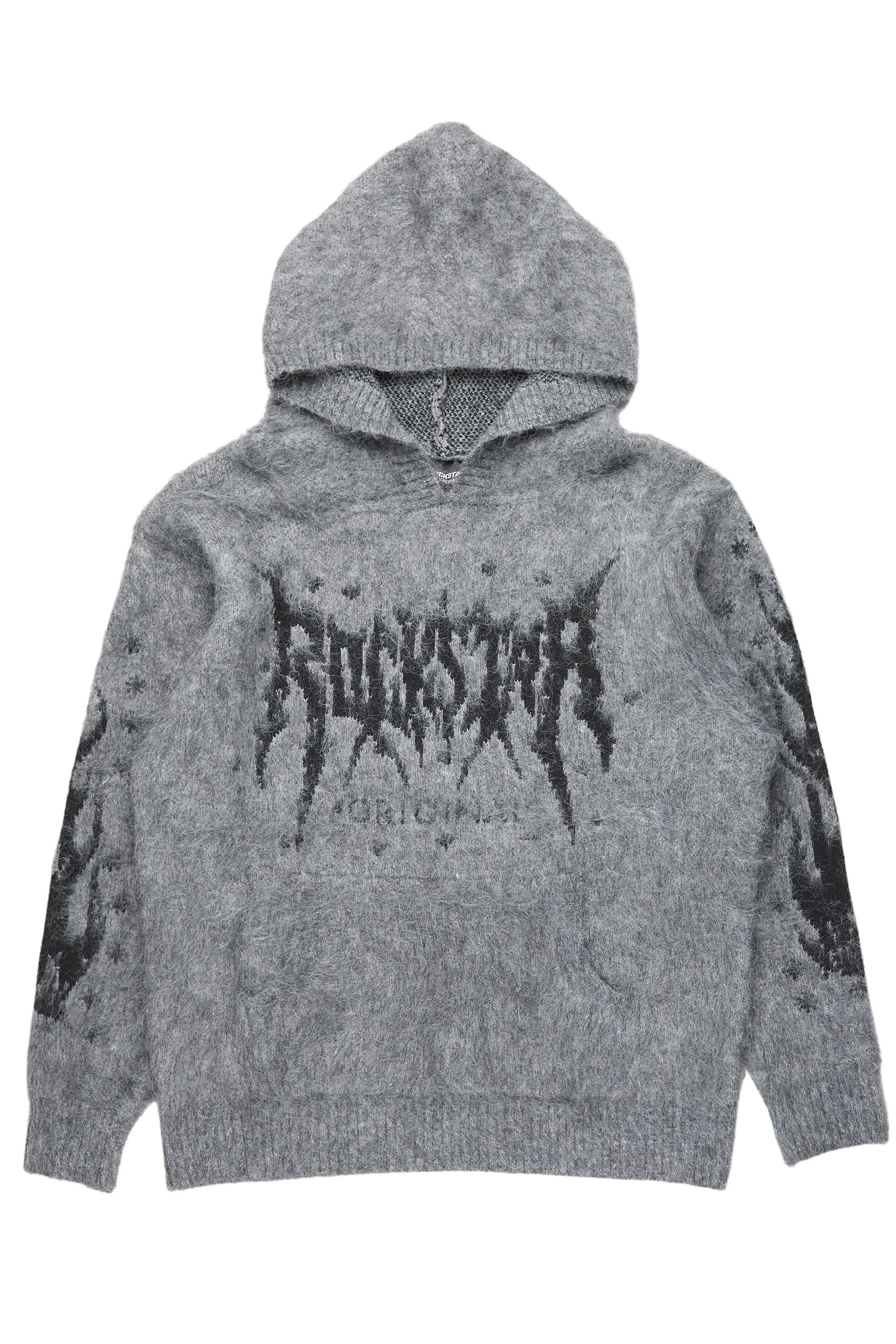 Raymond Grey Graphic Knitted Hoodie - image 1