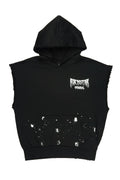 Twinkle Black Painted Cut Sleeve Hoodie - image 1