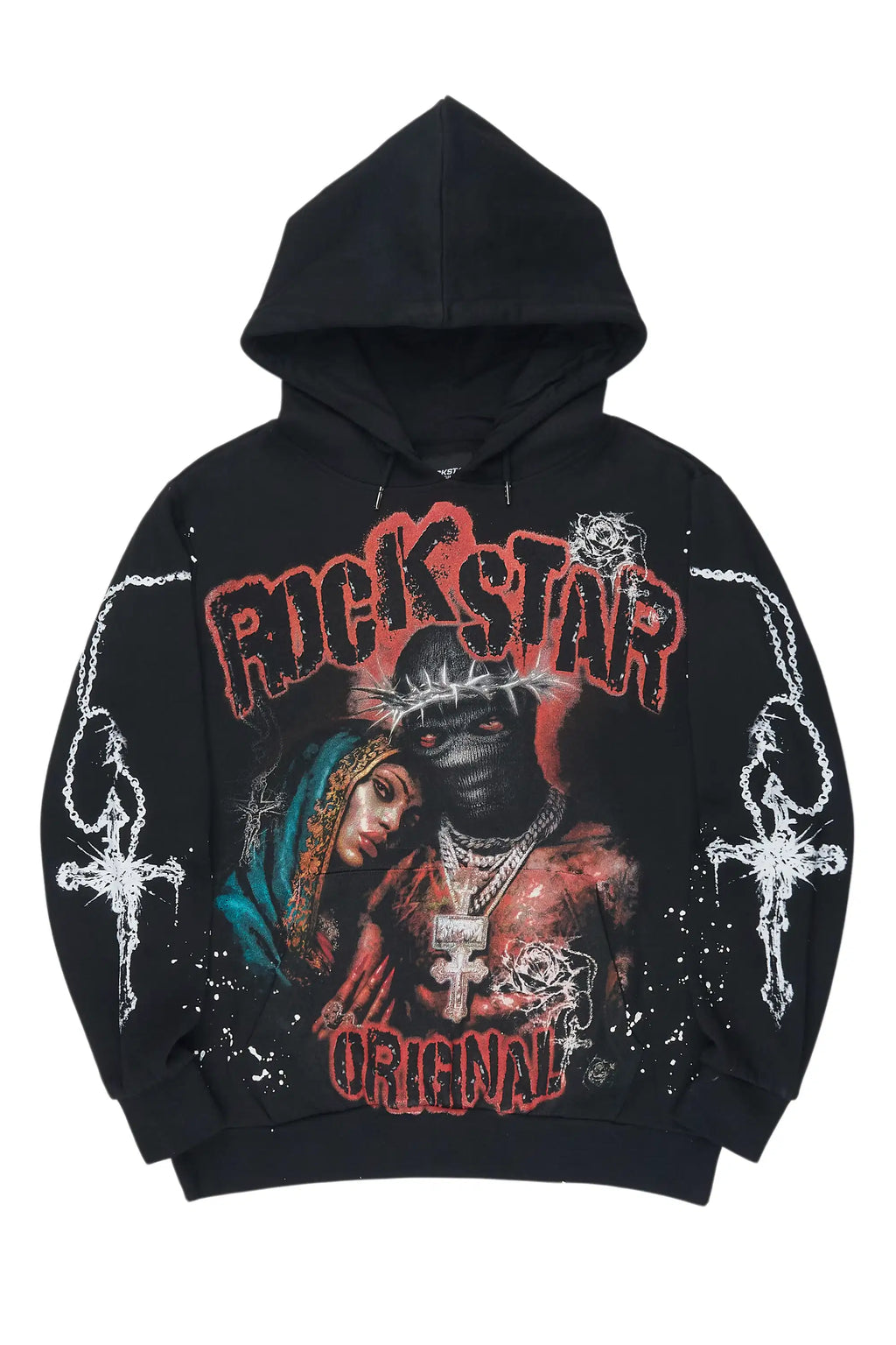 Vontae Black/Red Painted Hoodie - image 1