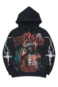 Vontae Black/Red Painted Hoodie - image 1