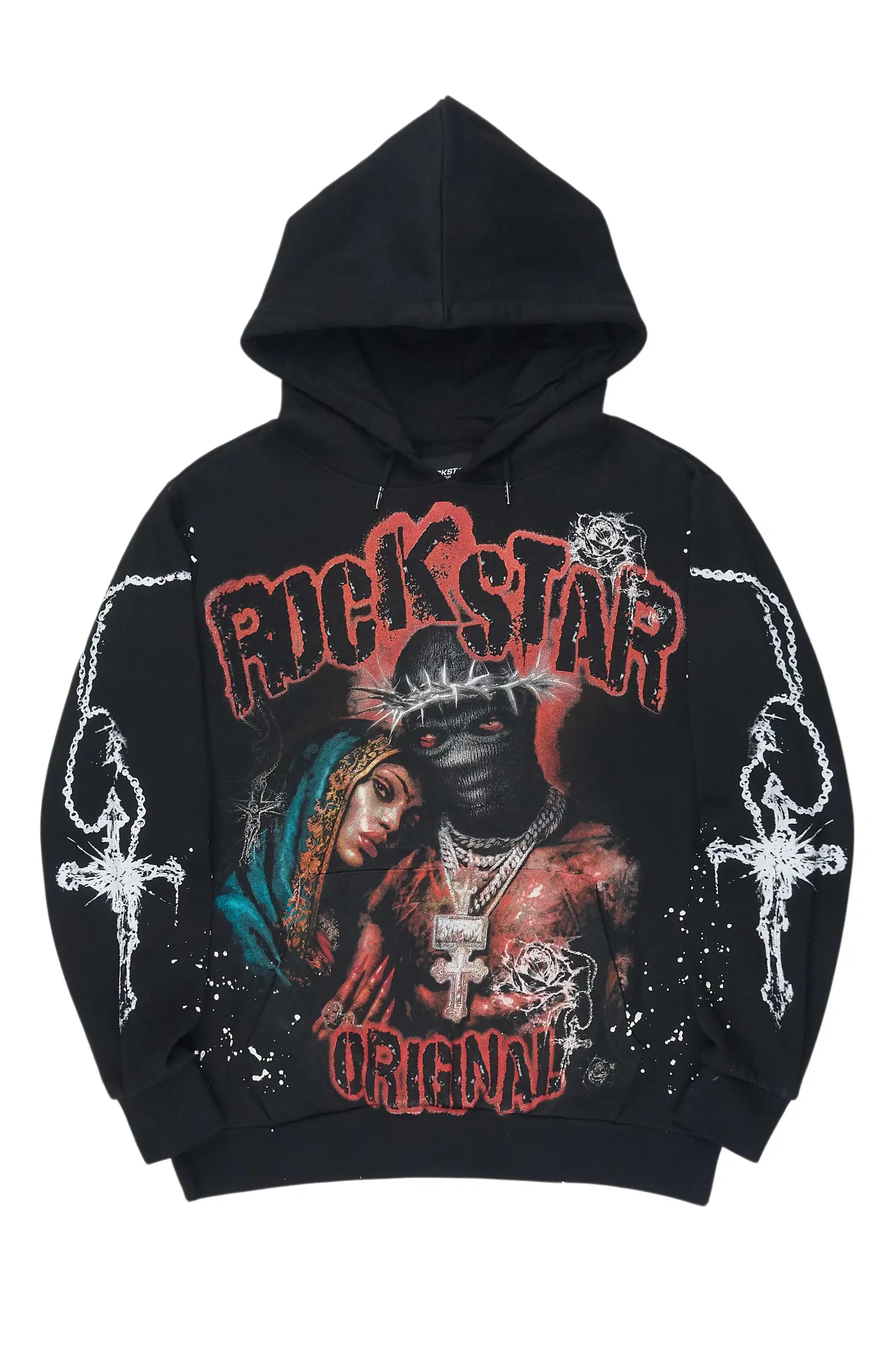 Vontae Black/Red Painted Hoodie - image 1