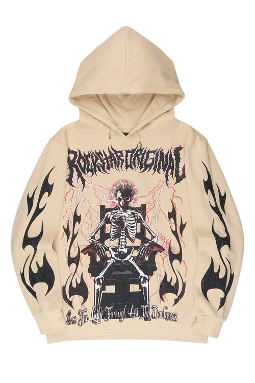 Deathrow 2.0 Beige Graphic Hoodie - image 1