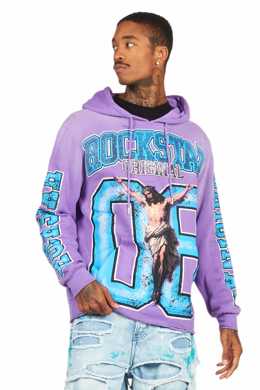 Fields Purple Distressed Graphic Hoodie - image 2