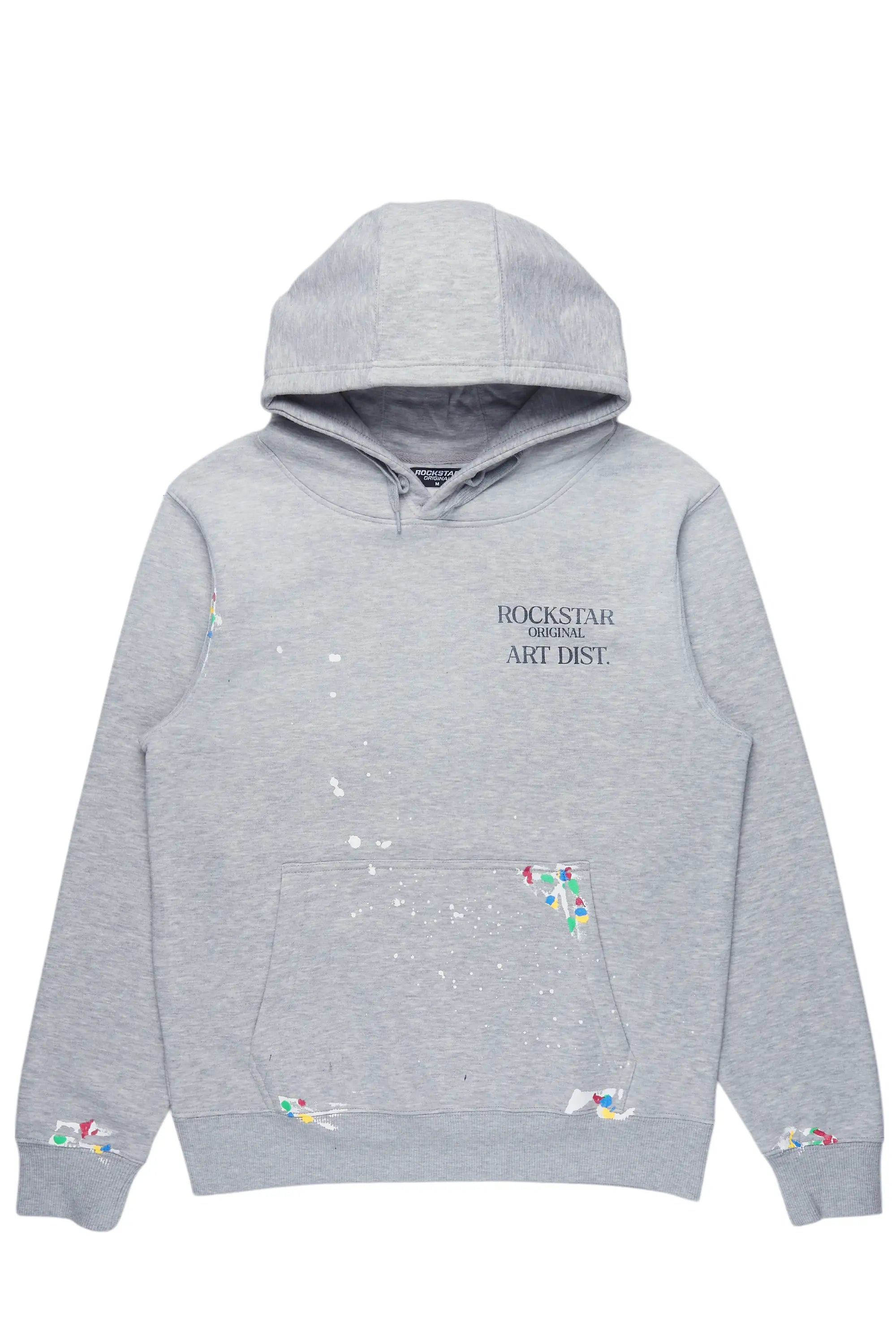 Rockstar Art Dist. Grey Graphic Hoodie - image 1