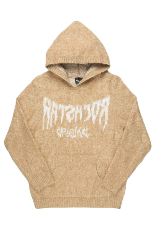 Andros Beige Graphic Knitted Hoodie - image 1