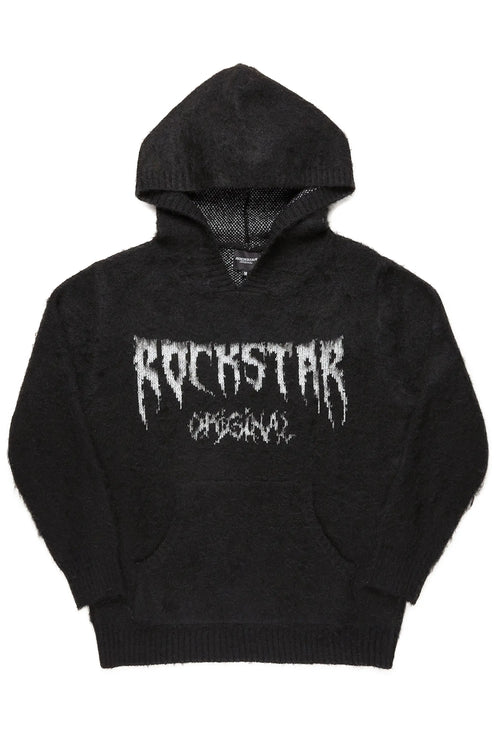 Andros Black Graphic Knitted Hoodie - image 1