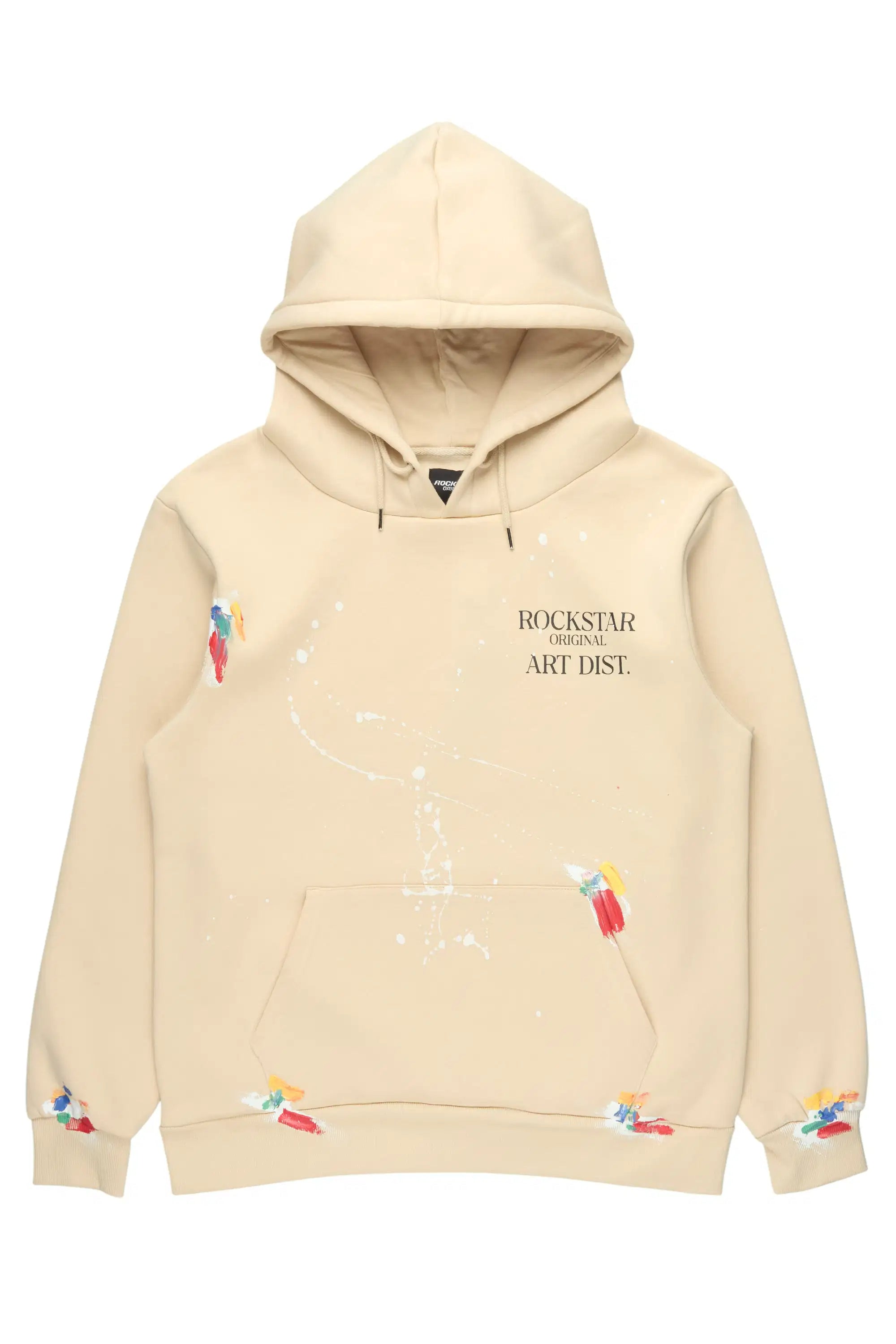Rockstar Art Dist. Beige Graphic Relaxed Hoodie - image 1