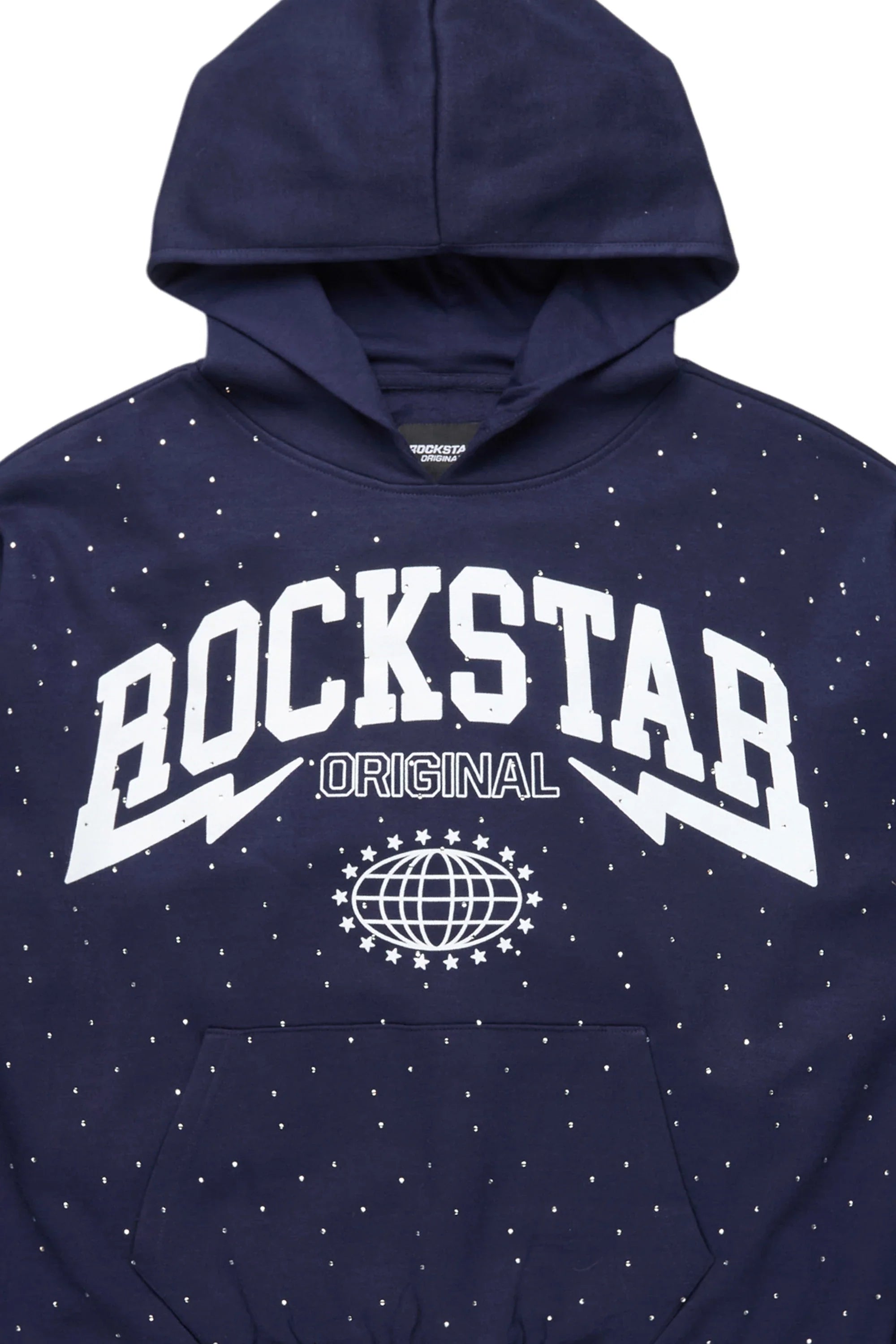 Stori Navy Rhinestone Graphic Hoodie - image 2