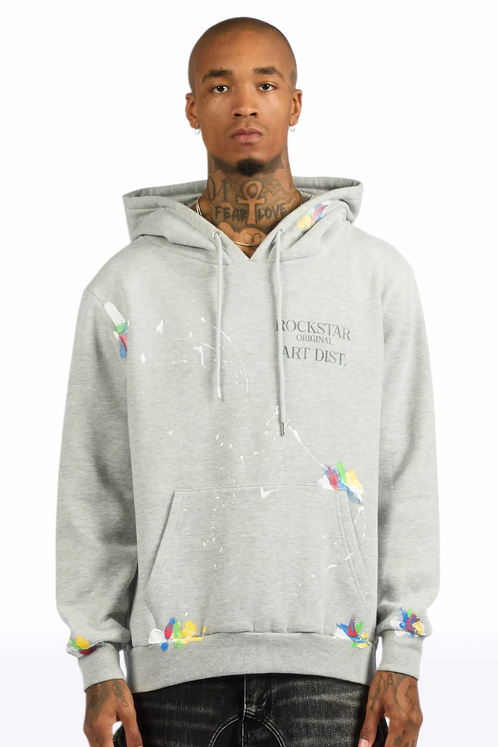 Rockstar Art Dist. Heather Grey Graphic Hoodie - image 2