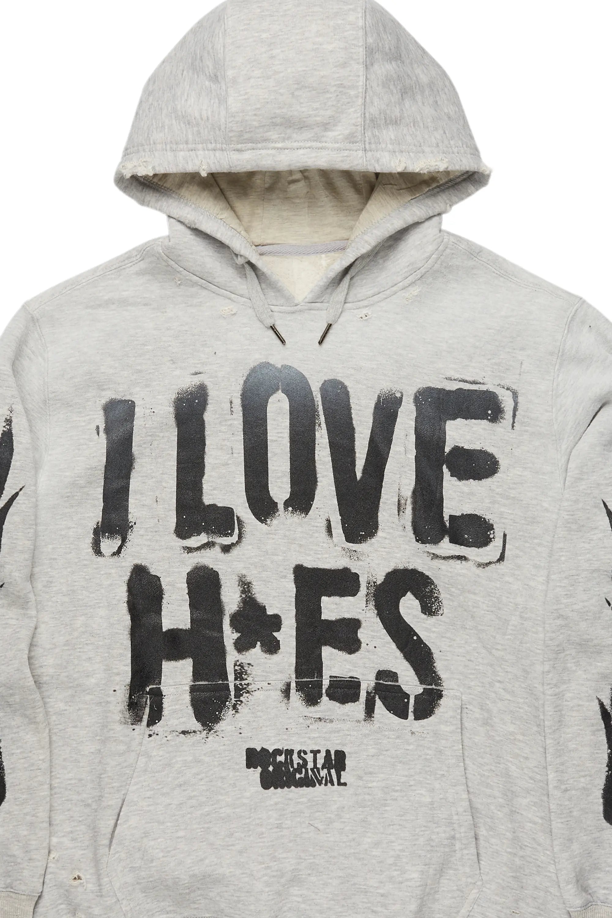 Banyan Heather Grey Distressed Graphic Hoodie - image 2