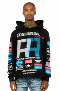 Rso Racing Club Black Distressed Graphic Relaxed Hoodie - image 1