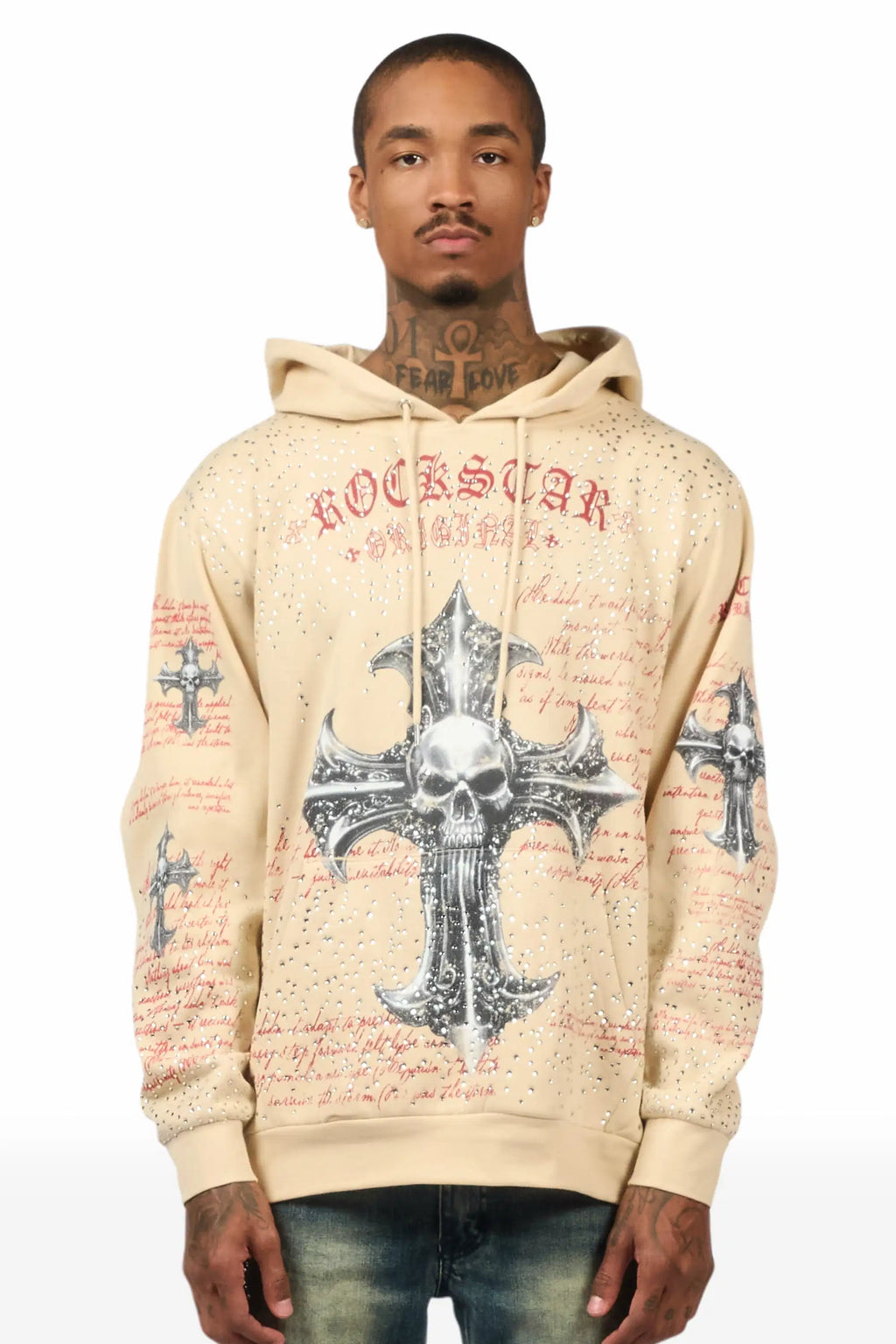 Bowman Beige/Multi Rhinestone Hoodie - image 1