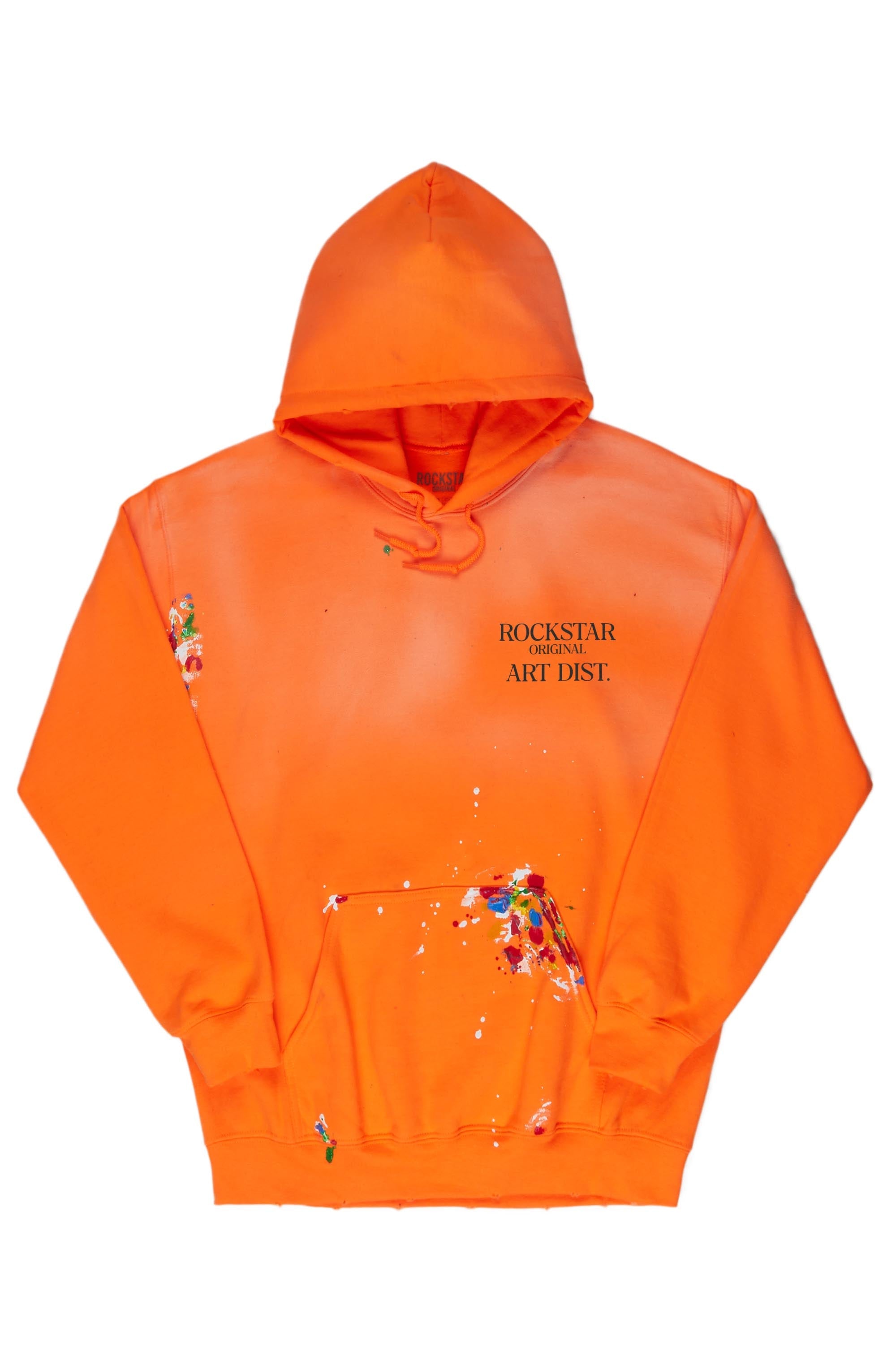 Rockstar Art Dist. Orange Graphic Hoodie - image 1