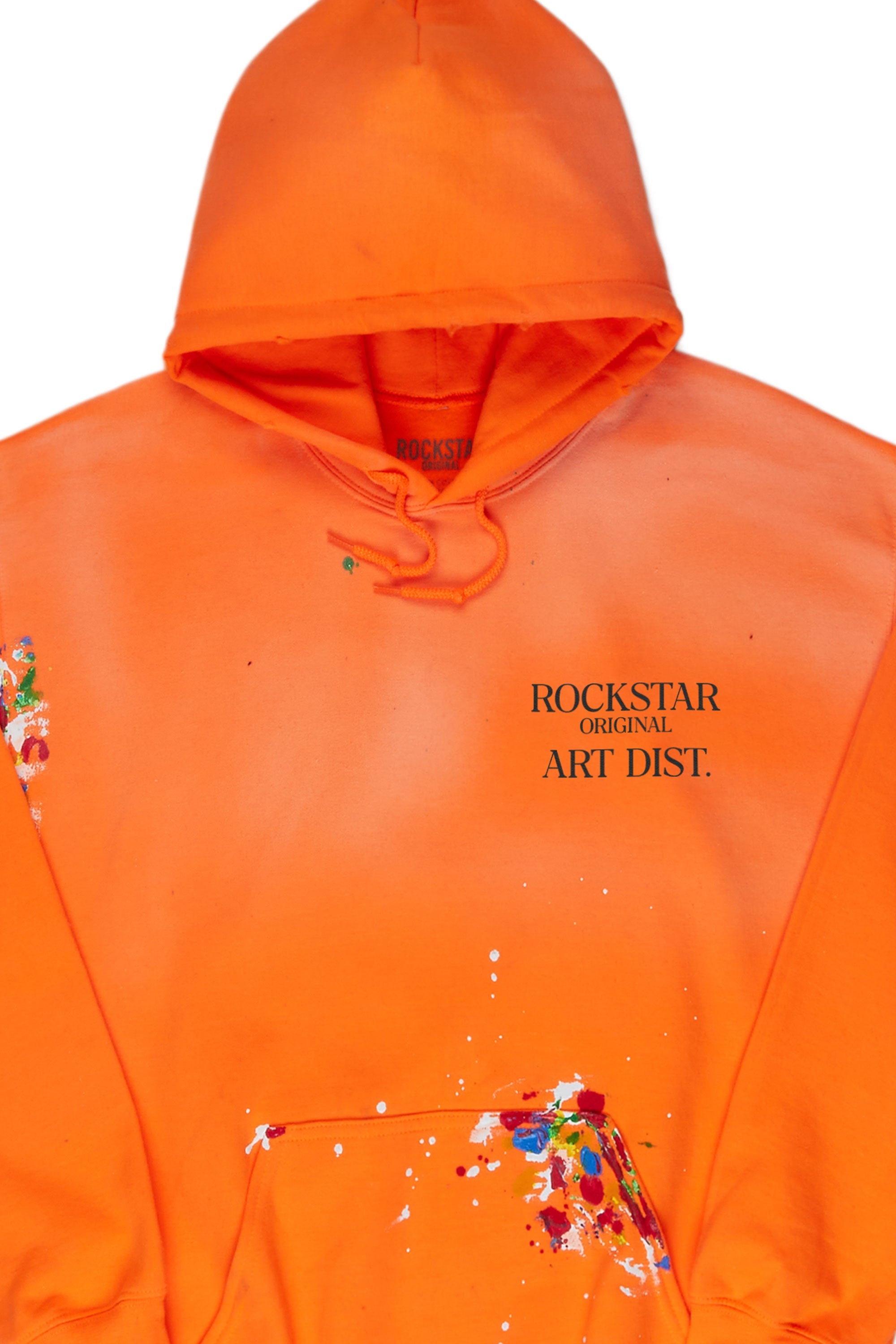 Rockstar Art Dist. Orange Graphic Hoodie - image 2