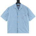 Louis Vuitton Front & Back Embroidered Chambray Short-Sleeve Shirt