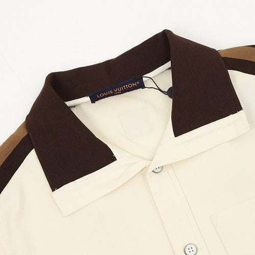 Louis Vuitton Shoulder Stripe Embroidered Logo Short Sleeve Shirt