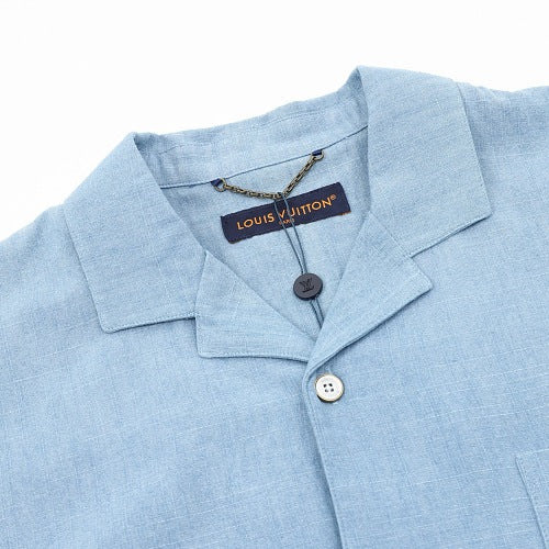 Louis Vuitton Front & Back Embroidered Chambray Short-Sleeve Shirt