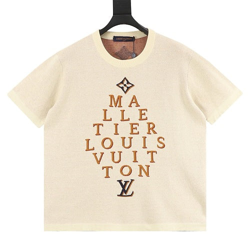 Louis Vuitton Letter Jacquard Knit Short-Sleeve T-Shirt
