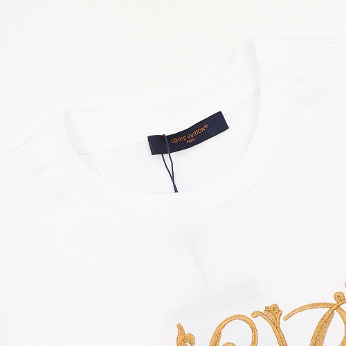 Louis Vuitton Floral Monogram Signature Embroidered Short Sleeve T-Shirt