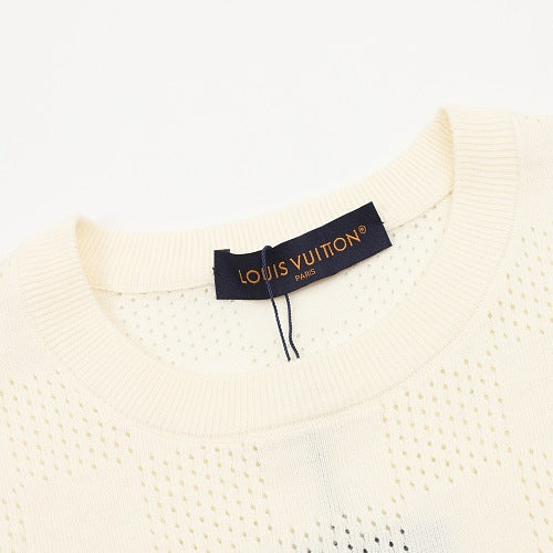 Louis Vuitton Mesh Checkerboard Knit Short Sleeve T-Shirt