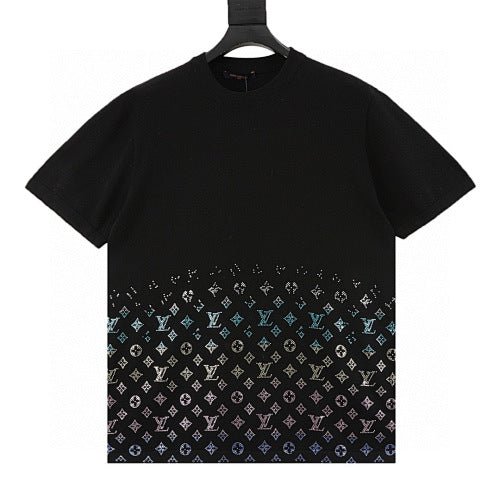 Louis Vuitton Monogram Crystal Gradient Knit Short Sleeve Top