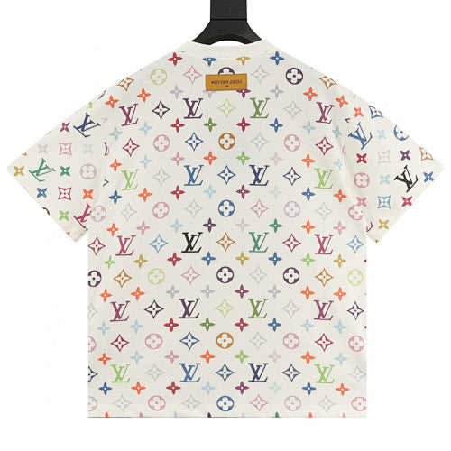Louis Vuitton Classic Rainbow Allover Direct-Print Short Sleeve T-Shirt