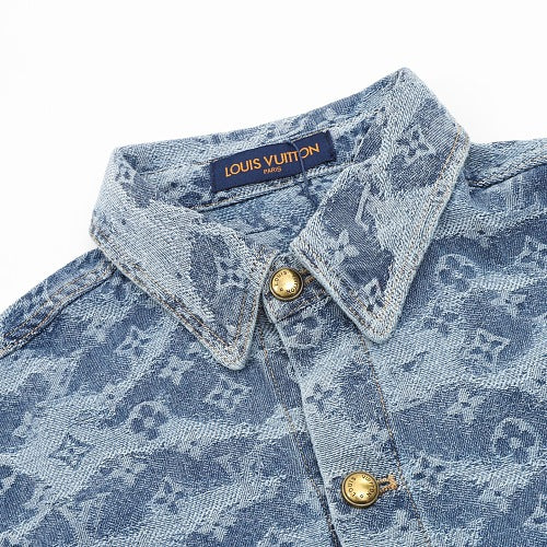 Louis Vuitton Cloud Monogram Jacquard Denim Short Sleeve Shirt