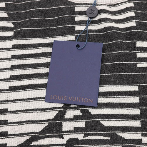 Louis Vuitton 26SS All-Over Stripe LV Monogram Jacquard Knit Short-Sleeve T-Shirt