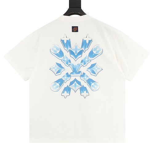 Louis Vuitton SS26 Ice Blue Crystal 3D LV T-Shirt