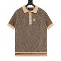 Louis Vuitton Leather Badge Mesh Knit Short Sleeve Polo Shirt