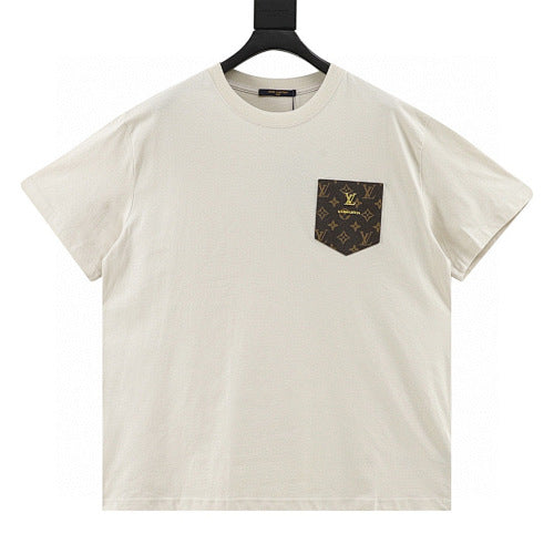 Louis Vuitton Pocket Leather Badge Short Sleeve T-Shirt