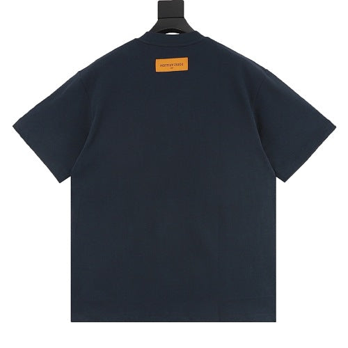 Louis Vuitton Gradient Embroidered Sailboat & Bird T-Shirt