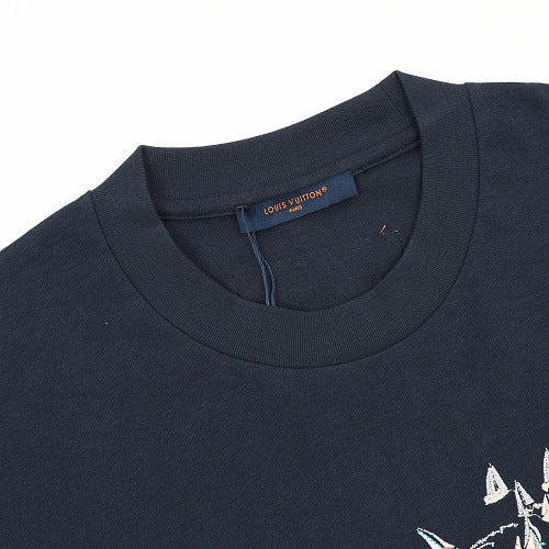 Louis Vuitton Gradient Embroidered Sailboat & Bird T-Shirt