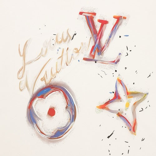 Louis Vuitton SS26 Oil Splash Handwritten Signature Embossed T-Shirt