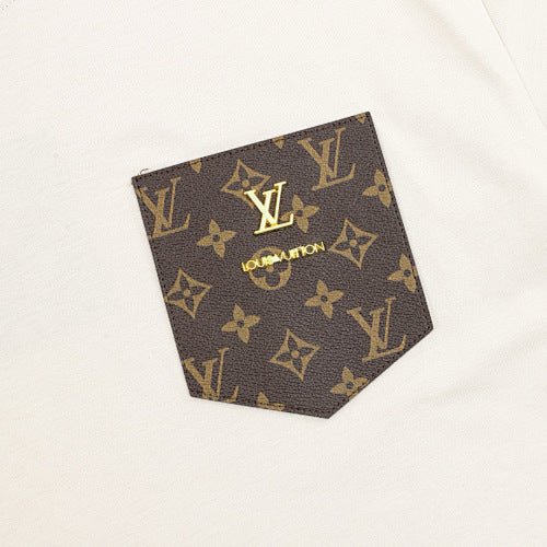 Louis Vuitton Pocket Leather Badge Short Sleeve T-Shirt