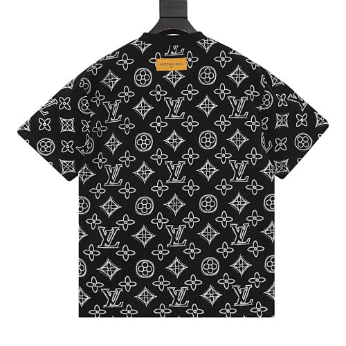 Louis Vuitton Allover Sketch Logo Print Short Sleeve T-Shirt