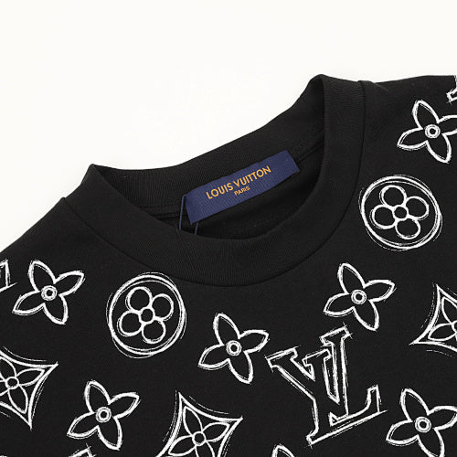 Louis Vuitton Allover Sketch Logo Print Short Sleeve T-Shirt