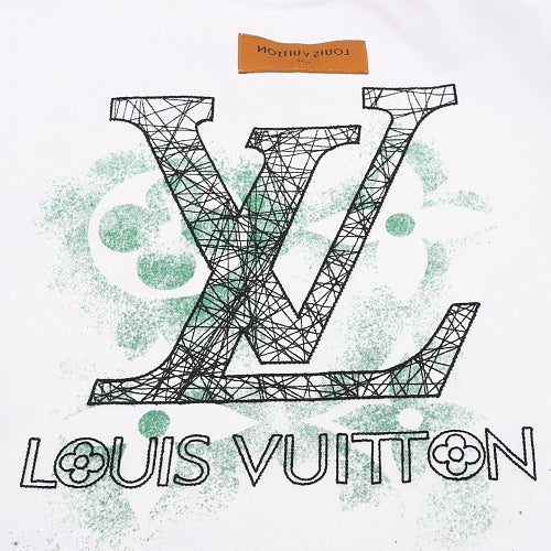 Louis Vuitton SS26 Spray Ink Monogram Linear LV Logo Embroidered T-Shirt