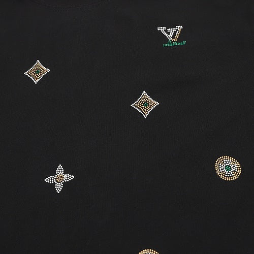 Louis Vuitton SS26 Floral Hot-Fix Crystal LV Logo T-Shirt