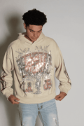 Oryn Beige Rhinestone Oversized Hoodie - image 1