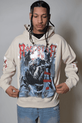 Krowne Beige Rhinestone Oversized Hoodie - image 1