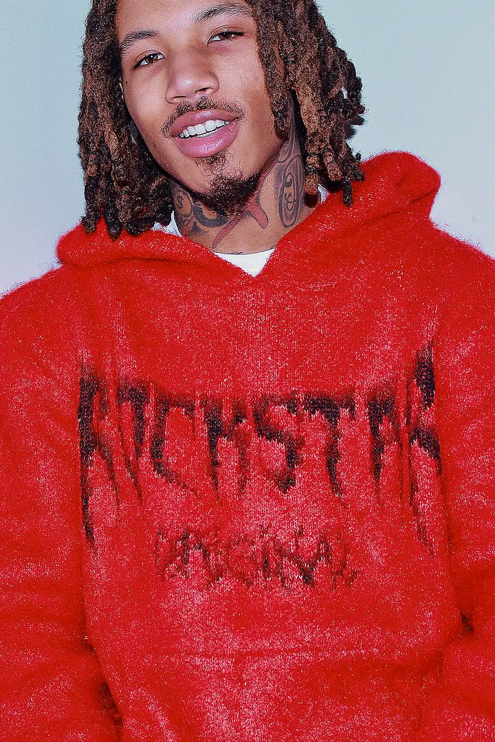 Andros Red Graphic Knitted Hoodie - image 2